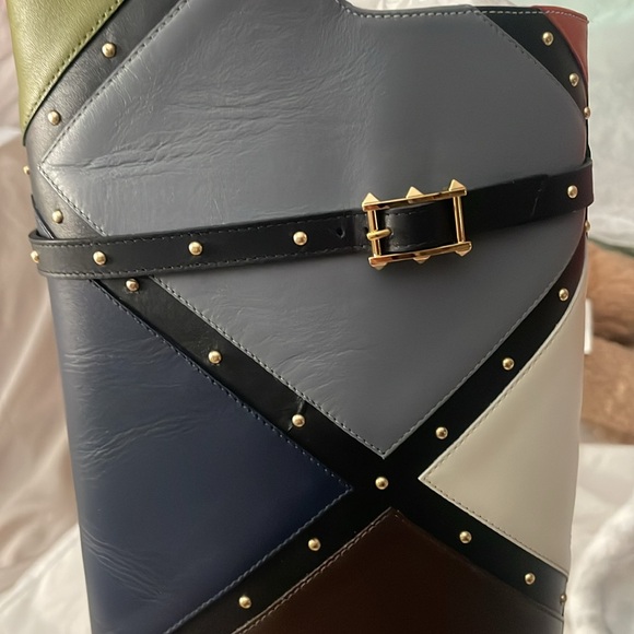 Valentino Garavani Multicolor Leather Riding Boots - Picture 3 of 6